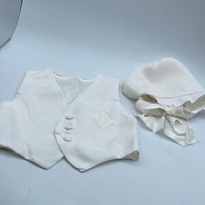 Vintage boys vest and bonnet.